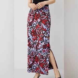 Ann Taylor Floral Floral Print Column Skirt